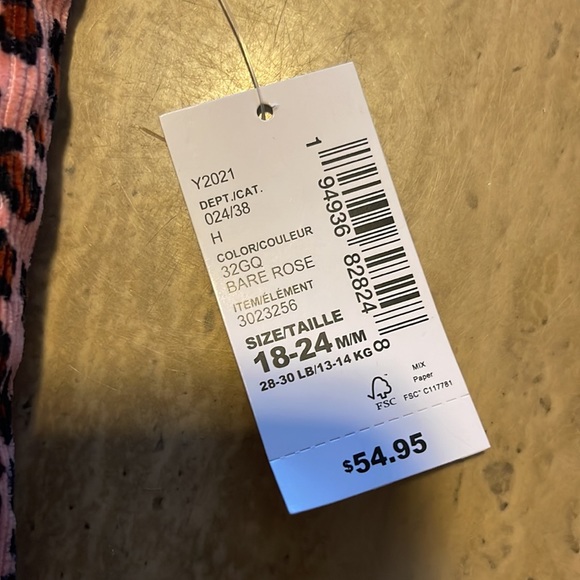 Pink leopard print corduroy dress - Picture 3 of 3